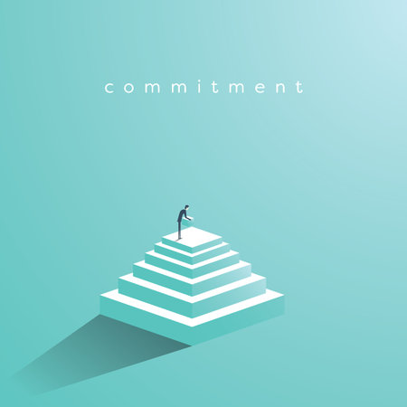 Businessman building steps vector concept.のイラスト素材