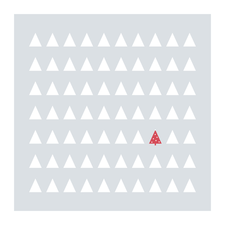 Christmas card vector template with tree pattern. Xmas holiday season postcard. Eps10 vector illustration.の写真素材