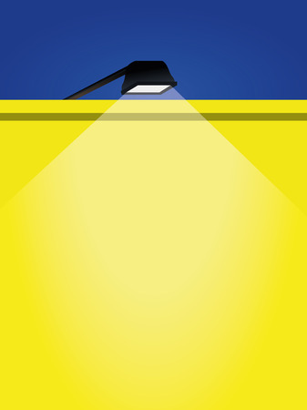 Blank wall with spotlight from above. Promotional advertising banner template. Space for text. Commercial sign background. Eps10 vector illustration.のイラスト素材