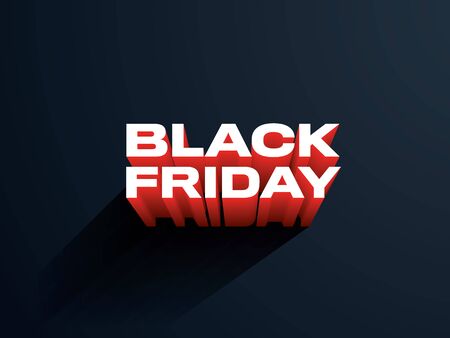 Black Friday sale 3d vector banner with creative typography titleのイラスト素材