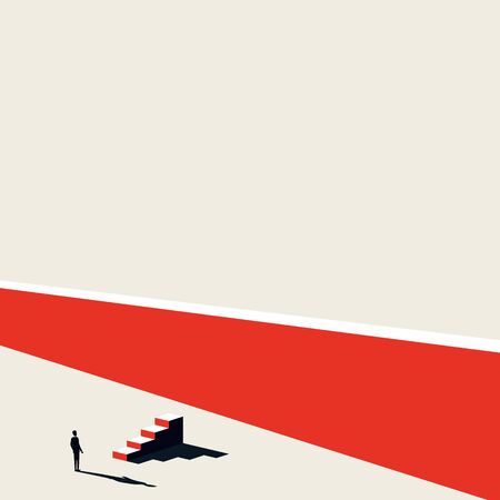 Business challenge and overcoming vector concept. Symbol of achievement, success and opportunity.のイラスト素材