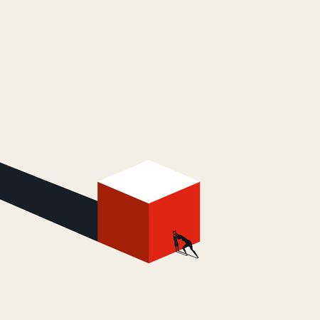 Business woman working hard on her career vector concept. Symbol of obstacles, challenges for women in business.のイラスト素材