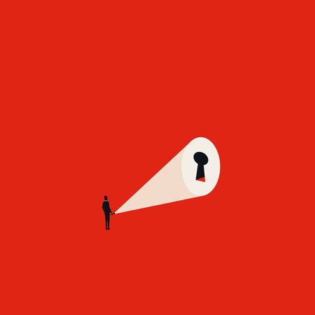 Business solution with keyhole vector concept.のイラスト素材