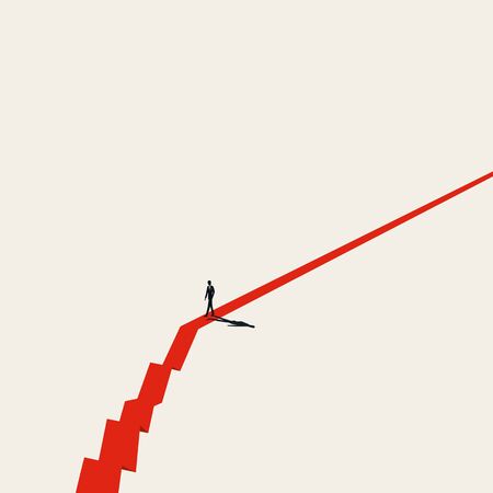 Financial crisis or recession vector concept with downward graph. Market fall and finance collapse trend.のイラスト素材