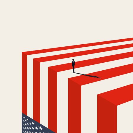United States economy collapse vector concept. Symbol of crisis, recession, downfall and stock market crash.のイラスト素材