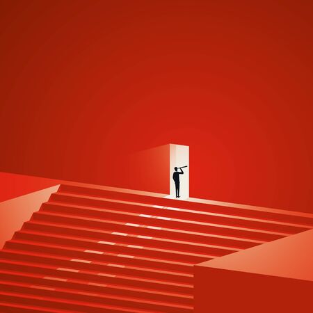 Business future and vision vector concept. Symbol of challenge and career opportunity.のイラスト素材