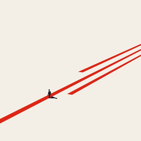 Choosing right path vector concept with businessman or entrepreneur making good decision.のイラスト素材