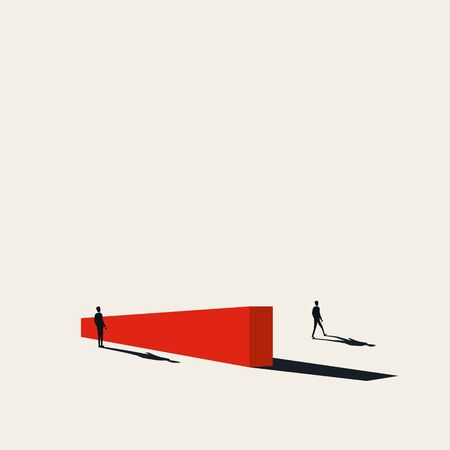 Business success and failure vector concept with winner and loser. Symbol of achievement, leadership, vision, courage. Eps10 illustration.のイラスト素材