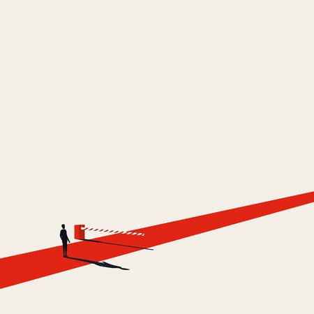 Business solution to a problem, obstacle or challenge vector concept. Symbol of opportunity, thinking, brainstorming. Minimal art design. Eps10 illustration.のイラスト素材