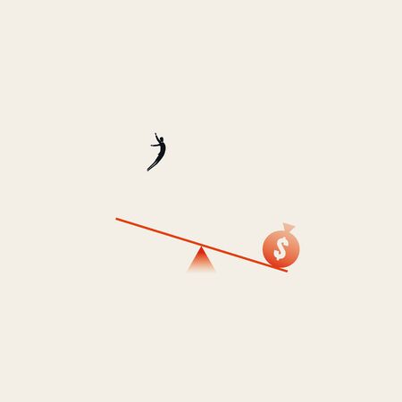 Financial money aid or investment vector concept. Symbol of growth, success, rising profit and achievement. Also suitable for startups, new business.のイラスト素材