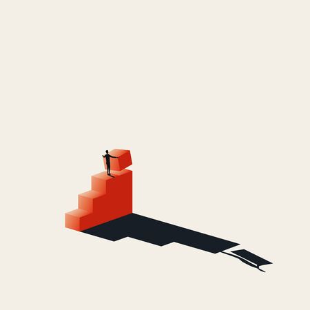 Business success and growth vector concept. Building stairs. Symbol of ambition, motivation and success. Eps10 illustration.のイラスト素材