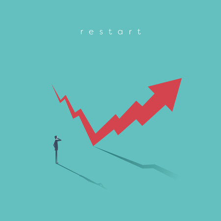 Economy restart and recovery business  concept. Symbol of reopening, renewing.