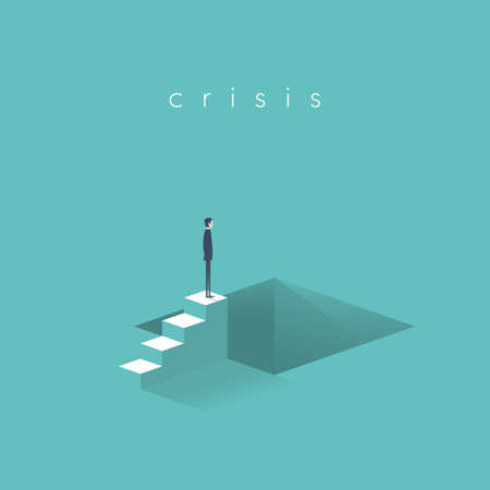 Business recession and crisis risk or danger. Looming economic depression, stock market crash.のイラスト素材