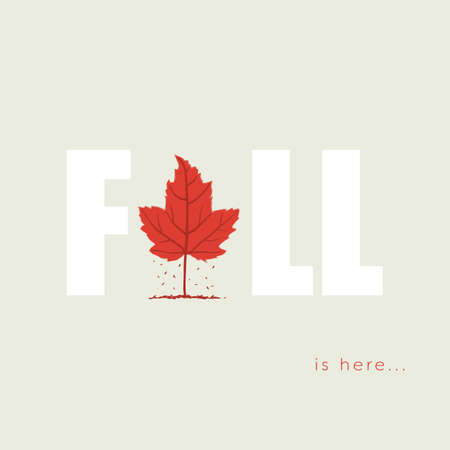 Fall or autumn vector poster or card template with creative title and use of symbols.のイラスト素材