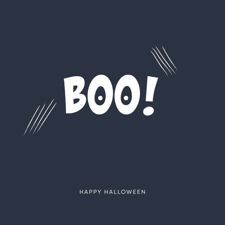 Halloween card vector template with scary scratch marks and creative typography.のイラスト素材