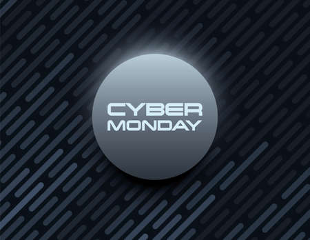 Cyber Monday sale web banner with neon or modern led light style on technology backround. Digital shopping promotion.のイラスト素材