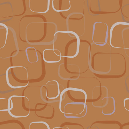 Abstract retro vintage vector seamless pattern background. Rounded irregular rectangle shapes.