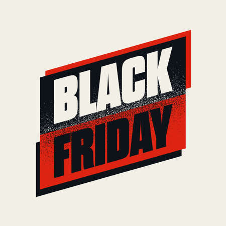 Black Friday vector sale web banner. Grunge typography style. Discounts, special offers promotion, advertising.のイラスト素材