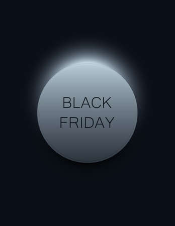 Black Friday vector banner or poster with modern dark 3D geometry design, neon light. Discount, special offers promotionのイラスト素材