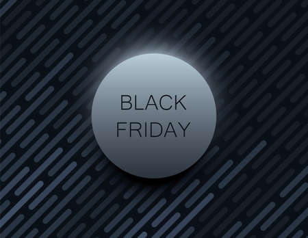 Black Friday vector banner or poster with modern dark 3D geometry design, neon light. Discount, special offers promotionのイラスト素材