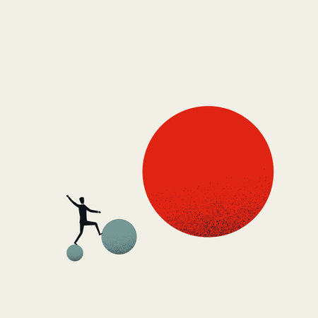 Business growth vector abstract concept. Symbol of success, ambition, challenge, motivation and leadership.のイラスト素材