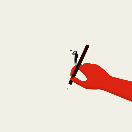 Business contract sign act vector concept. Minimal art design style. Business vision, negotiation, closing deal.の写真素材