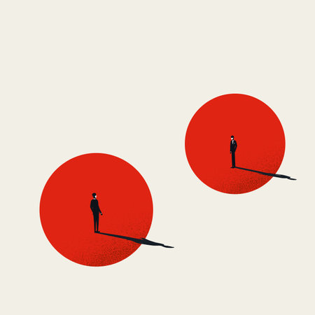 Business negotiation in masks in bubble vector concept. Social distancing, new normal in coronavirus pandemics.のイラスト素材
