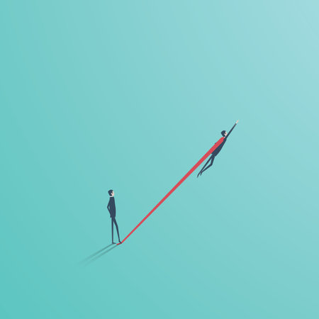 Business challenge overcome vector concept. Symbol of ambition and motivation.のイラスト素材