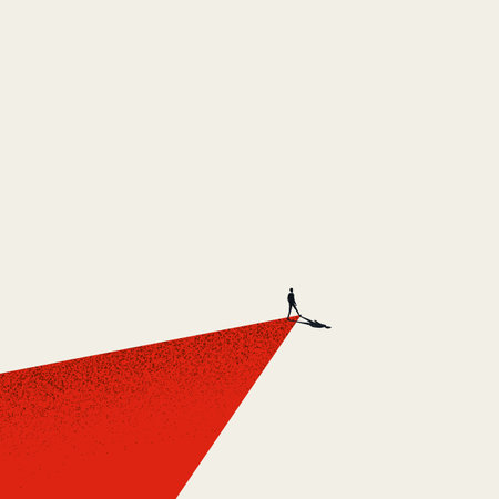 Business leader walks his own path or way vector illustration concept. Symbol of motivation, ambition, determination.のイラスト素材