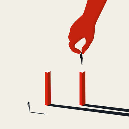 Business inequality issue vector concept. Unfair and unequal treatment of women in careers, promotion.の写真素材