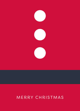 Funny Christmas card vector template. Abstract santa claus costume symbol, holiday greeting.のイラスト素材