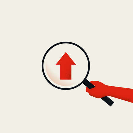 Searching for opportunity and growth in investment, vector concept. Symbol of financial success.のイラスト素材
