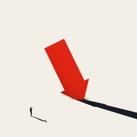 Business stock market crash vector concept. Symbol of crisis, recession, failure, economy depression.のイラスト素材
