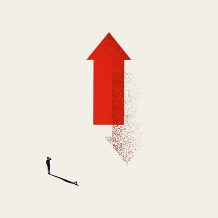 Business and stock market movement up and down vector concept. Symbol of trading, investment.のイラスト素材