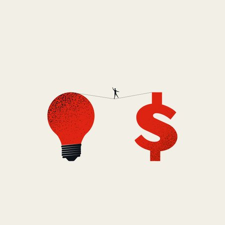 Investment in new ideas, business vector concept. Success and innovation symbol.のイラスト素材