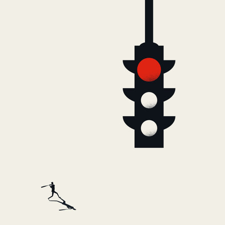 Business regulations and limits fight vector concept. Symbol of breaking throught barriers and limits.のイラスト素材