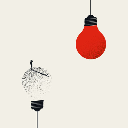 Inspiration business vector concept. Symbol of creativity, motivation, having vision, brainstorming.のイラスト素材