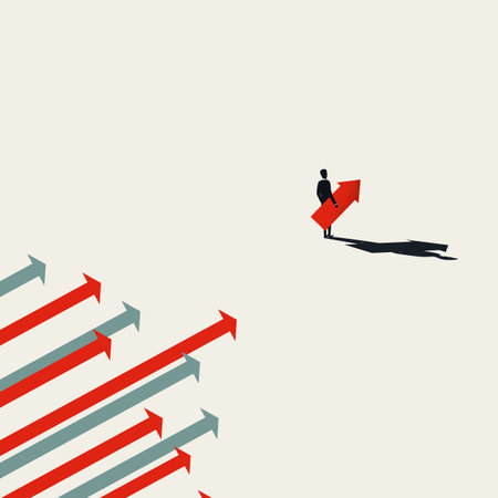 Business leader vector illustration. Symbol of leadership, ambition, courage, vision.のイラスト素材