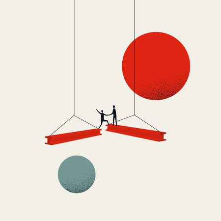 Business teamwork and cooperation, vector concept. Symbol of help, opportunity, investment.の写真素材