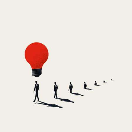 Business leader with creative idea, vector concept. Symbol of leadership, success and growth.のイラスト素材