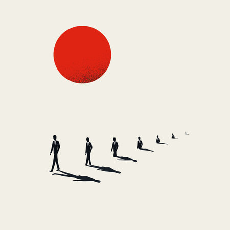 Business leader leading other people vector concept. Symbol of leadership, manager skills, teamwork.のイラスト素材
