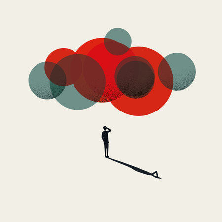 Information overload vector concept. Symbol of stress, being under pressure and exhausted.の写真素材