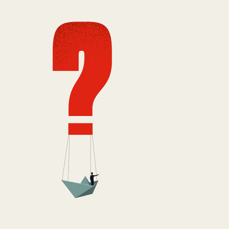 Uncertain business future vector concept. Symbol of unknown, lack of strategy, planning.のイラスト素材