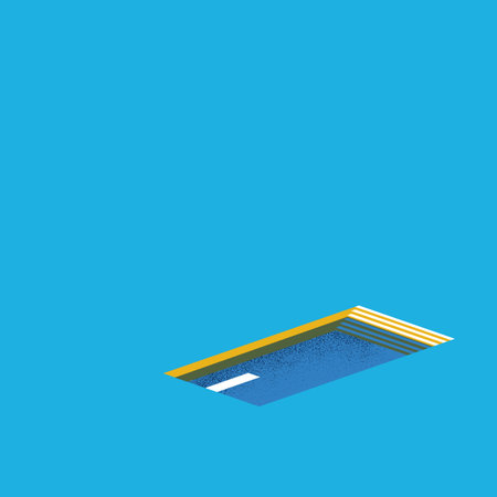 Swimming pool, summer minimal vector illustration. Symbol of holiday, relax, vacation.