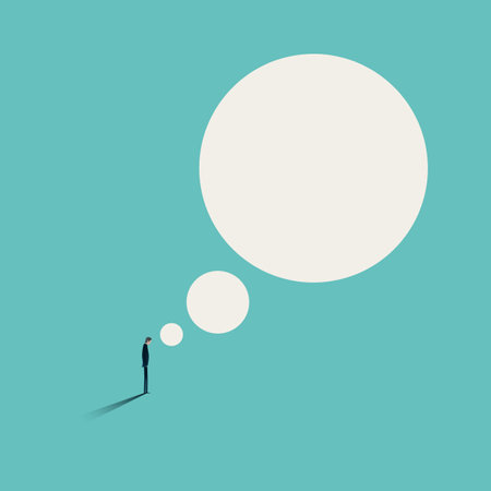 Business idea bubble minimal illustration. Symbol of thinking, brainstorming, creativity. Vector concept.のイラスト素材
