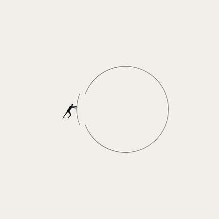 Complete task, business minimal illustration. Symbol of accomplishment, success. Editable vector concept.のイラスト素材