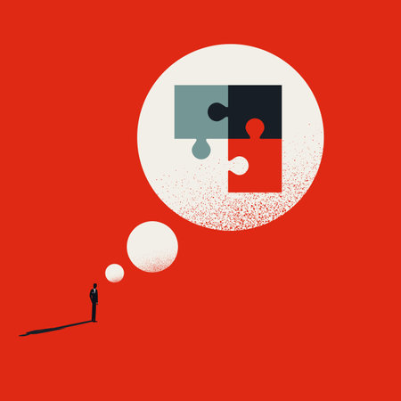 Business concept of finding solution, minimal illustration. Symbol of creative thinking, brainstorming. Editable vectorのイラスト素材