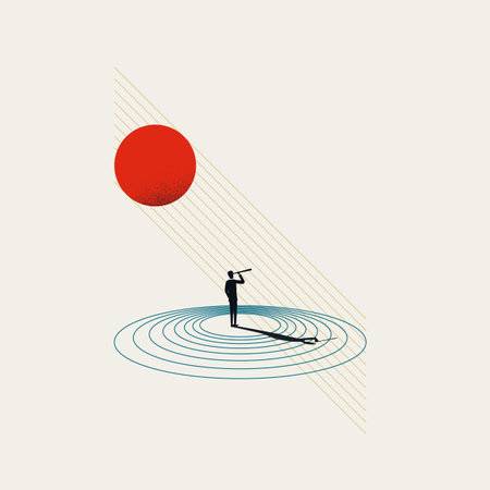 Business headhunting and talent searching minimal illustration. Symbol of career, leadership. Editable vectorのイラスト素材