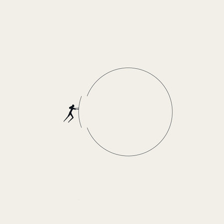 Complete task, business minimal illustration. Symbol of accomplishment, success. Editable vector concept.のイラスト素材
