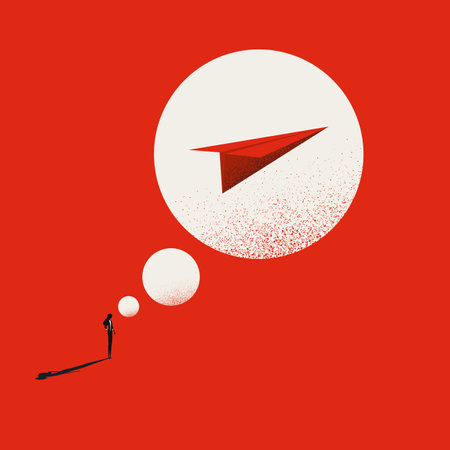 Business career ambition minimal illustration. Symbol of aspiration, motivation, leadership. Editable vector concept.のイラスト素材